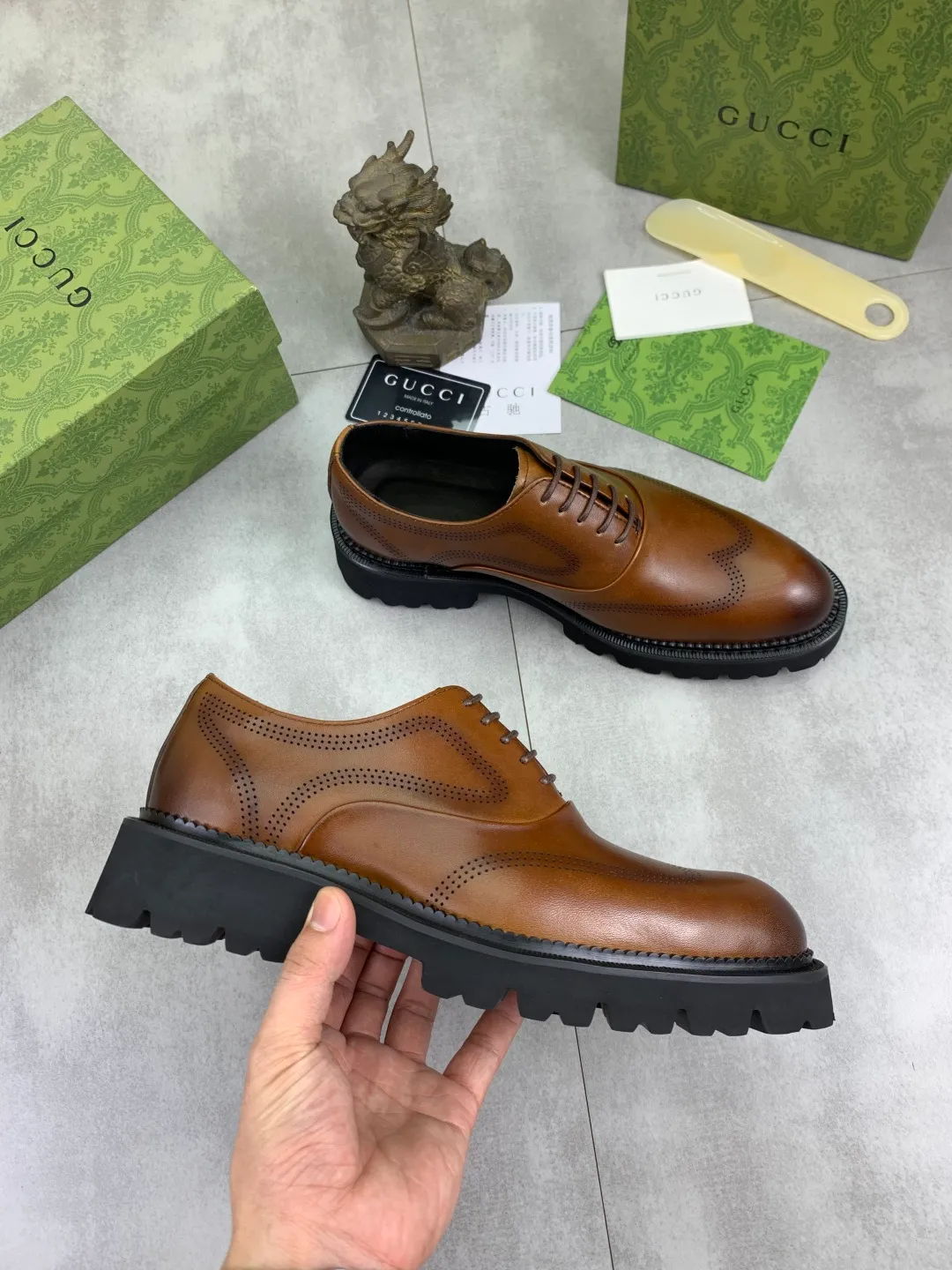 Men's Men's Shoes 💰P580 [New Style] 💰💎💎💎 [Gucci] GUCCI high-end men's formal business leather shoes, original order 1:1! Original imported high-end calfskin, original metal buckle, imported first-layer pigskin lining for feet, original high-end outsole, men's shoe size: 38-44